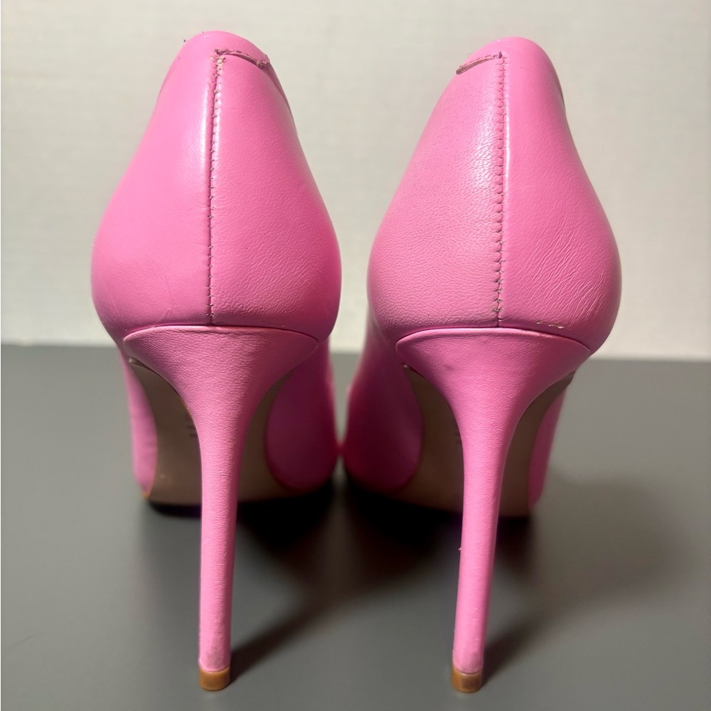 SCHUTZ Lou Paradise Pink Nappa Leather Pumps - Picture 6 of 11